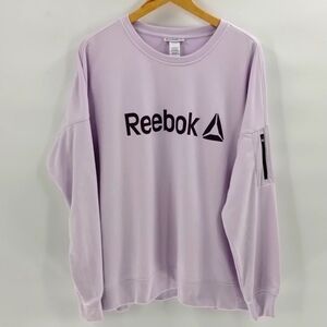 Reebok Level up sweatshirt crew neck size XXL purple zip sleeve non fleece